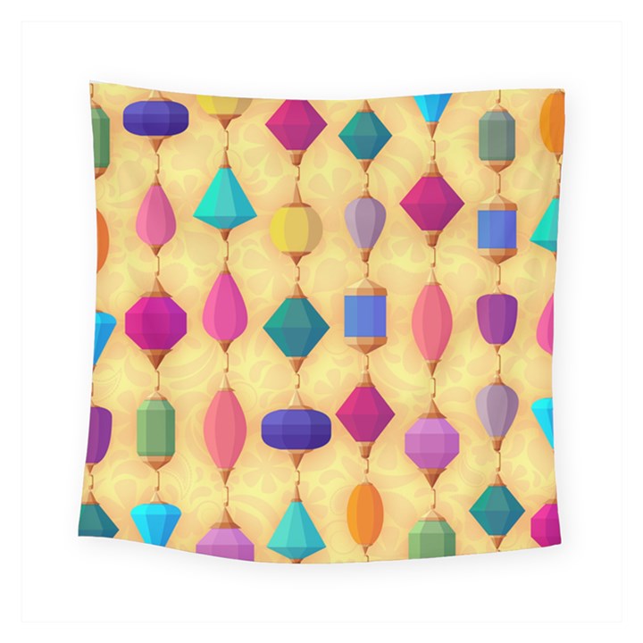 Colorful Background Stones Jewels Square Tapestry (Small)