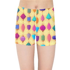 Colorful Background Stones Jewels Kids  Sports Shorts