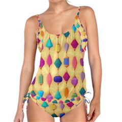 Colorful Background Stones Jewels Tankini Set