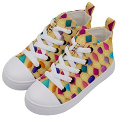 Colorful Background Stones Jewels Kids  Mid-top Canvas Sneakers