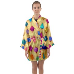 Colorful Background Stones Jewels Long Sleeve Kimono Robe