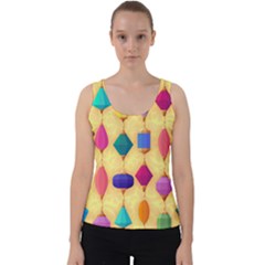 Colorful Background Stones Jewels Velvet Tank Top