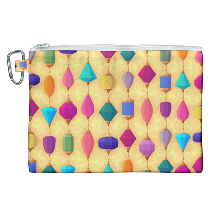 Colorful Background Stones Jewels Canvas Cosmetic Bag (XL)