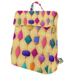 Colorful Background Stones Jewels Flap Top Backpack