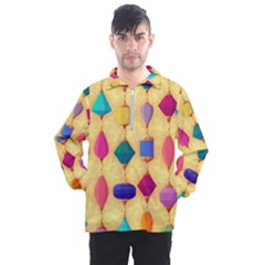 Colorful Background Stones Jewels Men s Half Zip Pullover