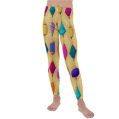 Colorful Background Stones Jewels Kids  Lightweight Velour Leggings by HermanTelo