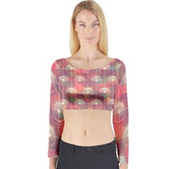 Colorful Background Abstract Long Sleeve Crop Top