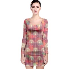 Colorful Background Abstract Long Sleeve Bodycon Dress