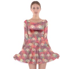 Colorful Background Abstract Long Sleeve Skater Dress