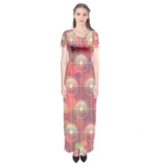 Colorful Background Abstract Short Sleeve Maxi Dress