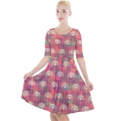 Colorful Background Abstract Quarter Sleeve A-line Dress