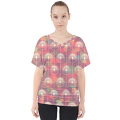 Colorful Background Abstract V-neck Dolman Drape Top