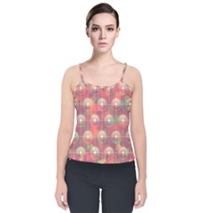 Colorful Background Abstract Velvet Spaghetti Strap Top