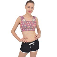 Colorful Background Abstract V-back Sports Bra by HermanTelo