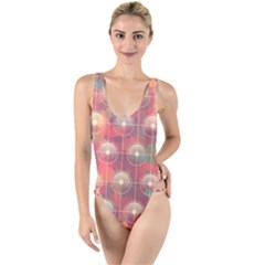 Colorful Background Abstract High Leg Strappy Swimsuit