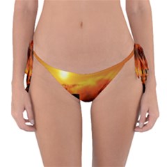 City Sun Clouds Smog Sky Yellow Reversible Bikini Bottom