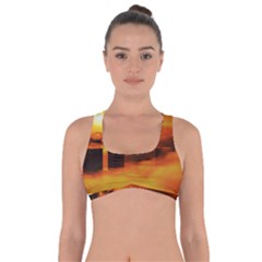 City Sun Clouds Smog Sky Yellow Got No Strings Sports Bra