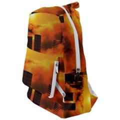 City Sun Clouds Smog Sky Yellow Travelers  Backpack by HermanTelo