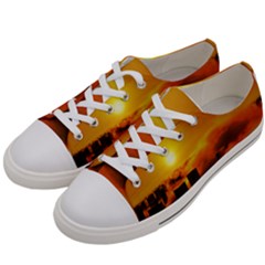 City Sun Clouds Smog Sky Yellow Women s Low Top Canvas Sneakers by HermanTelo