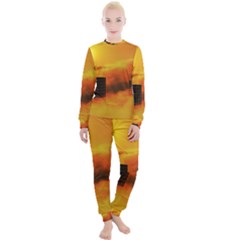 City Sun Clouds Smog Sky Yellow Women s Lounge Set