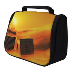 City Sun Clouds Smog Sky Yellow Full Print Travel Pouch (small) by HermanTelo