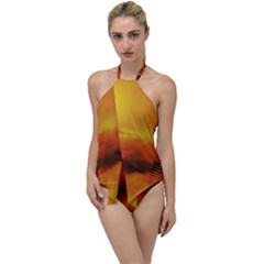 City Sun Clouds Smog Sky Yellow Go With The Flow One Piece Swimsuit