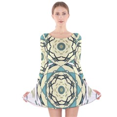 Circle Vector Background Abstract Long Sleeve Velvet Skater Dress