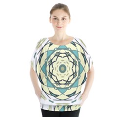 Circle Vector Background Abstract Batwing Chiffon Blouse