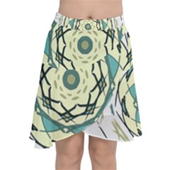 Circle Vector Background Abstract Chiffon Wrap Front Skirt