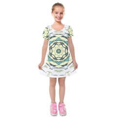 Circle Vector Background Abstract Kids  Short Sleeve Velvet Dress