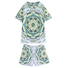 Circle Vector Background Abstract Kids  Swim Tee And Shorts Set