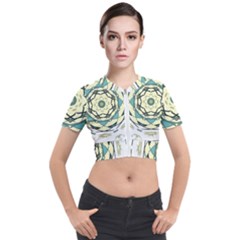 Circle Vector Background Abstract Short Sleeve Cropped Jacket