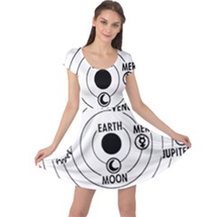 Earth Geocentric Jupiter Mars Cap Sleeve Dress