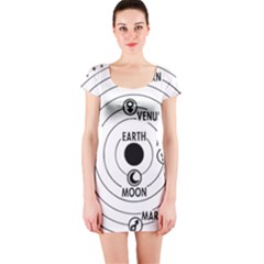 Earth Geocentric Jupiter Mars Short Sleeve Bodycon Dress