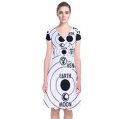 Earth Geocentric Jupiter Mars Short Sleeve Front Wrap Dress by HermanTelo