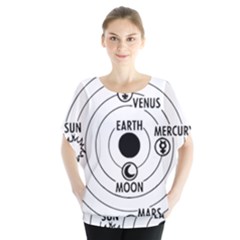 Earth Geocentric Jupiter Mars Batwing Chiffon Blouse