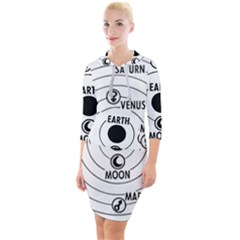 Earth Geocentric Jupiter Mars Quarter Sleeve Hood Bodycon Dress by HermanTelo