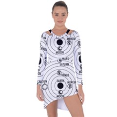 Earth Geocentric Jupiter Mars Asymmetric Cut-out Shift Dress