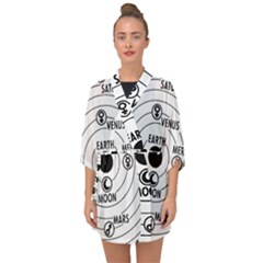 Earth Geocentric Jupiter Mars Half Sleeve Chiffon Kimono