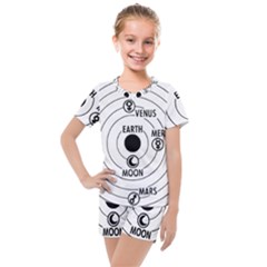 Earth Geocentric Jupiter Mars Kids  Mesh Tee And Shorts Set