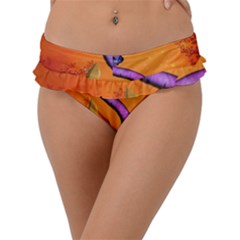 Funny Giraffe In The Night Frill Bikini Bottom by FantasyWorld7