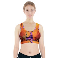 Funny Giraffe In The Night Sports Bra With Pocket by FantasyWorld7