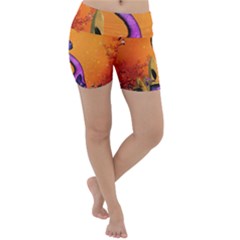 Funny Giraffe In The Night Lightweight Velour Yoga Shorts by FantasyWorld7