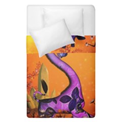 Funny Giraffe In The Night Duvet Cover Double Side (single Size) by FantasyWorld7