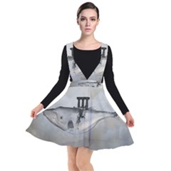 Awesome Whale In The Sky Plunge Pinafore Dress by FantasyWorld7