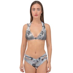 Awesome Whale In The Sky Double Strap Halter Bikini Set by FantasyWorld7