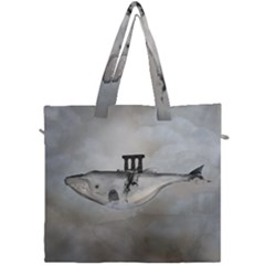 Awesome Whale In The Sky Canvas Travel Bag by FantasyWorld7