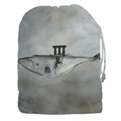 Awesome Whale In The Sky Drawstring Pouch (xxxl) by FantasyWorld7