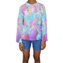 Eggs Happy Easter Rainbow Kids  Long Sleeve Swimwear View1