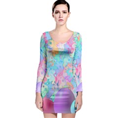 Eggs Happy Easter Rainbow Long Sleeve Bodycon Dress by HermanTelo